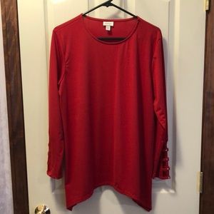 Avenue - Scarlet long sleeved rhinestone detail blouse 14/16